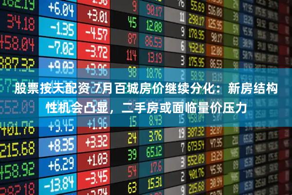 股票按天配资 7月百城房价继续分化：新房结构性机会凸显，二手房或面临量价压力